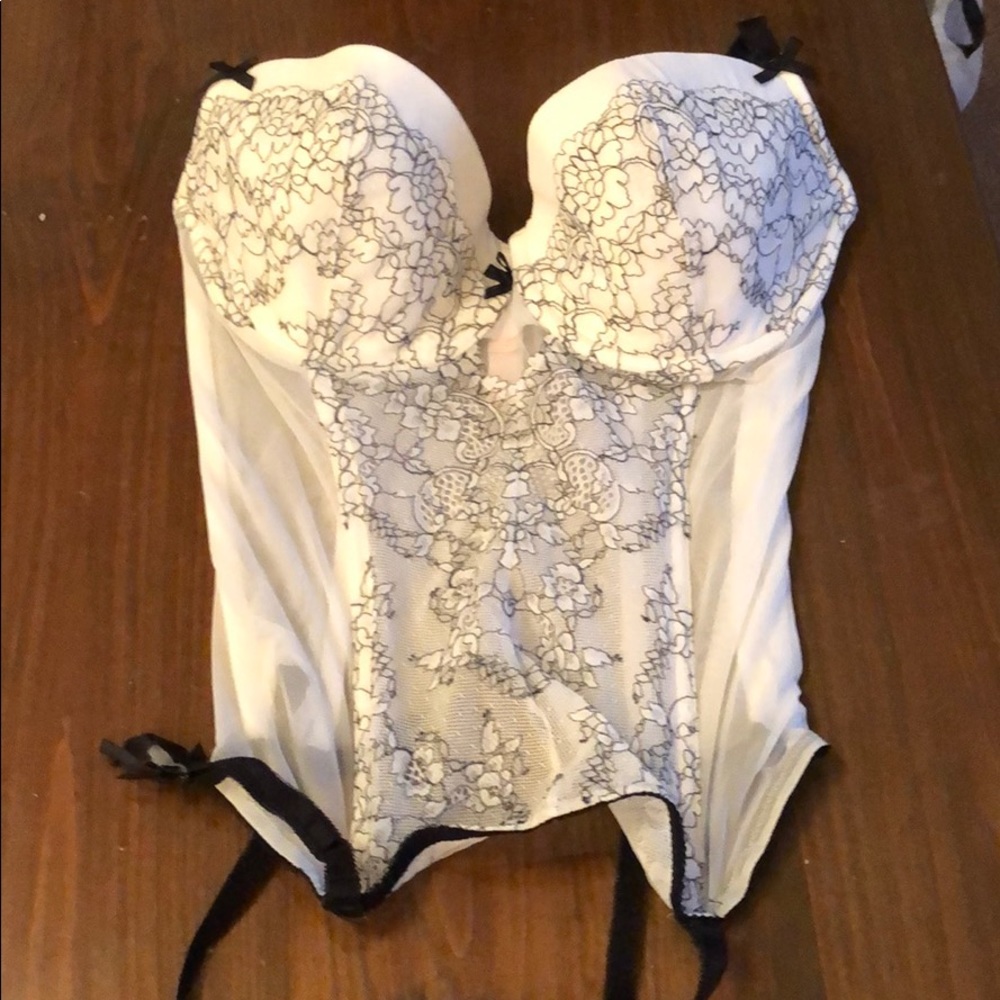 Victoria’s Secret White and Black Corset + panty